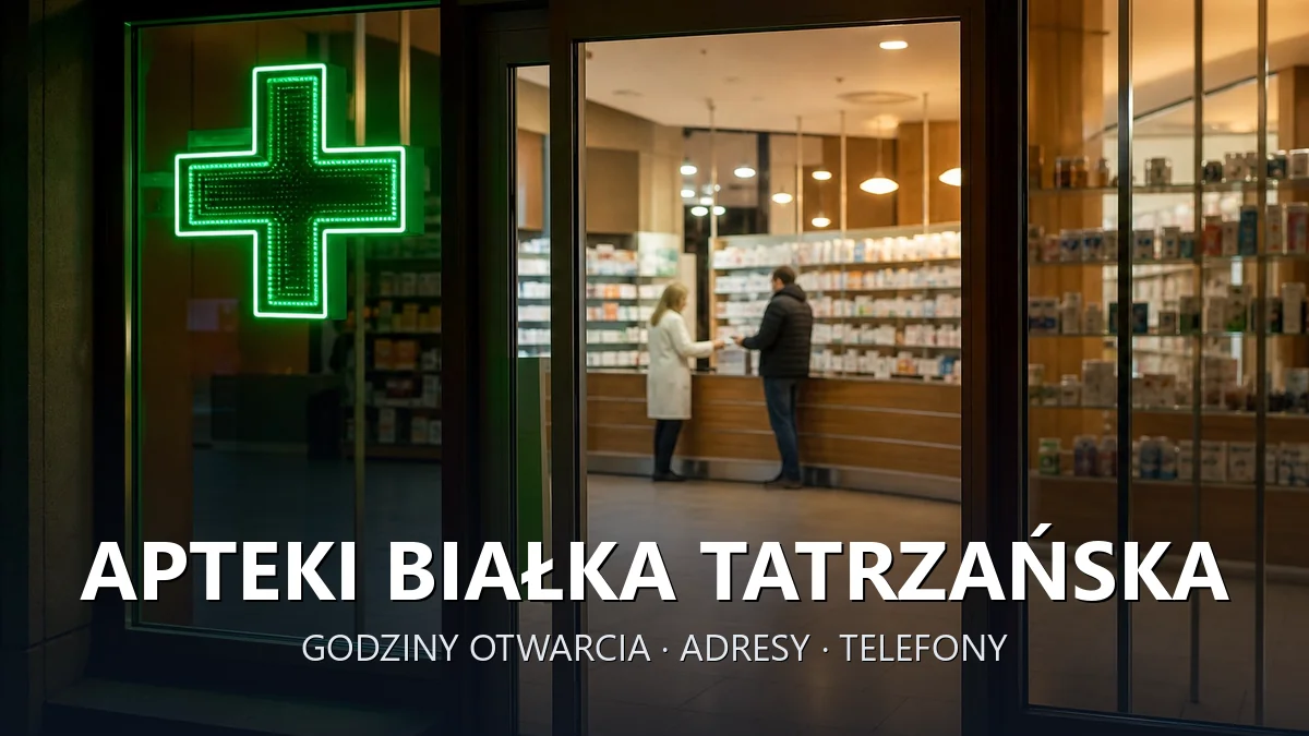 Apteki Białka Tatrzańska, gmina Bukowina Tatrzańska, powiat tatrzański - adresy, telefony, godziny otwarcia
