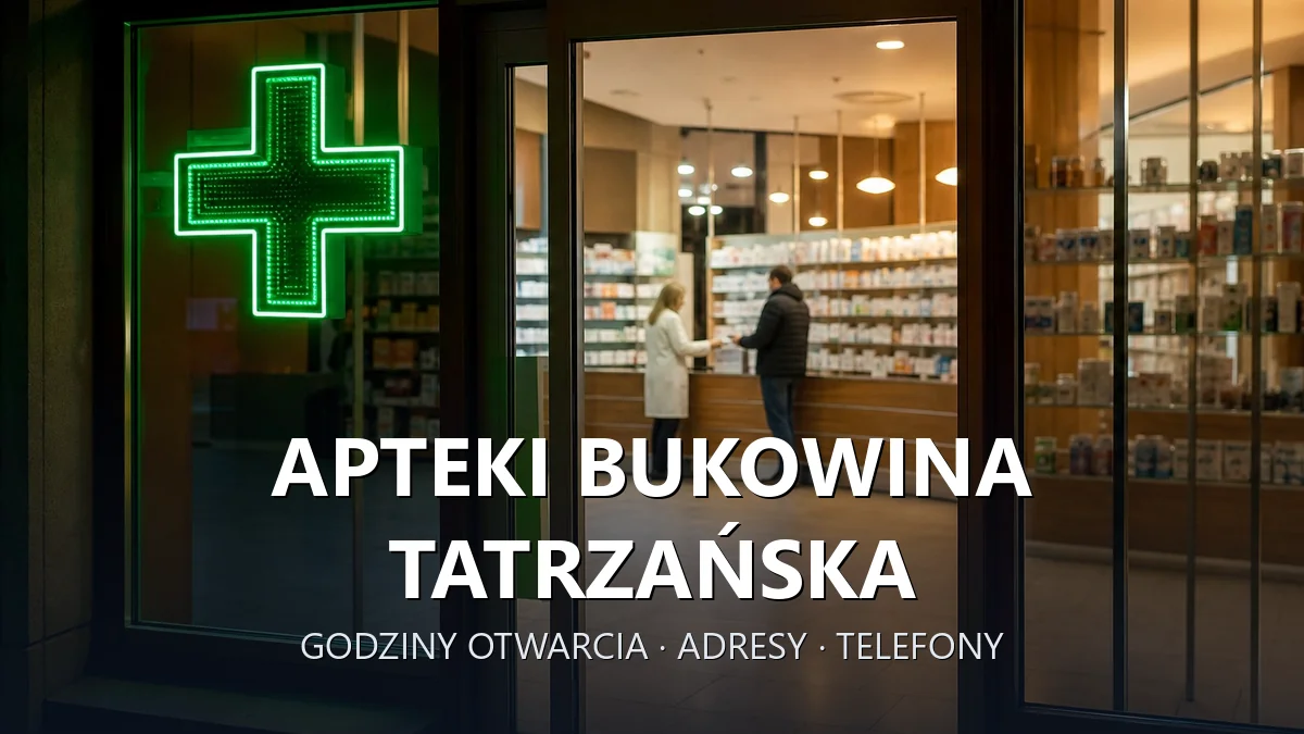 Apteki Bukowina Tatrzańska, powiat tatrzański - adresy, telefony, godziny otwarcia