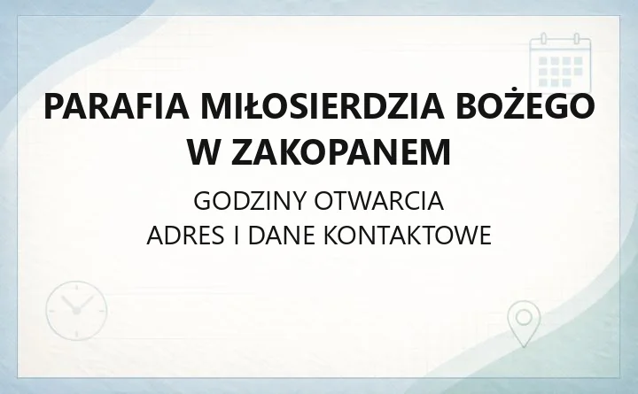 Parafia Miłosierdzia Bożego w Zakopanem - kontakt, msze, sakramenty