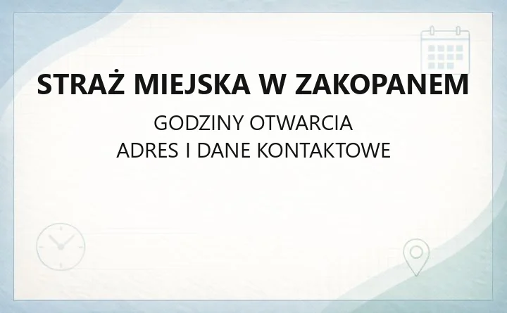 Straż Miejska w Zakopanem - kontakt, telefon dyżurny i zgłaszanie interwencji