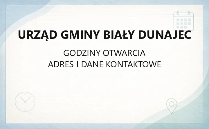 Urząd Gminy Biały Dunajec - kontakt, godziny i wydziały