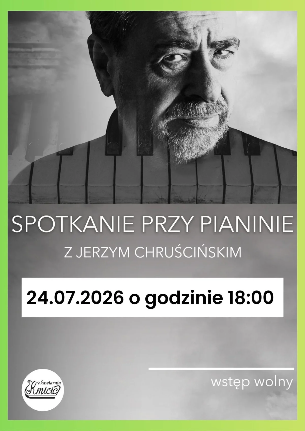 Grafika promocyjna wydarzenia Spotkanie przy pianinie z Jerzym Chruścińskim w Zakopanem