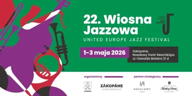 Grafika promocyjna wydarzenia 22. Wiosna Jazzowa Zakopane 2026 — program, daty i koncerty pod Tatrami