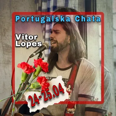 Grafika promocyjna wydarzenia Portuguese Acoustic Music in Zakopanem: akustyczny wieczór z Vitorem Lopesem w Portugalskiej Chacie by Vitor Lopes