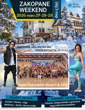 Grafika promocyjna wydarzenia Zakopane Zumba & Fitness Weekend (27–29 marca 2026)