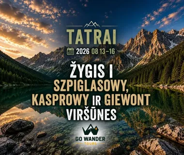 Grafika promocyjna wydarzenia Žygis na Kasprowy, Giewont i Szpiglasowy Wierch – Tatry