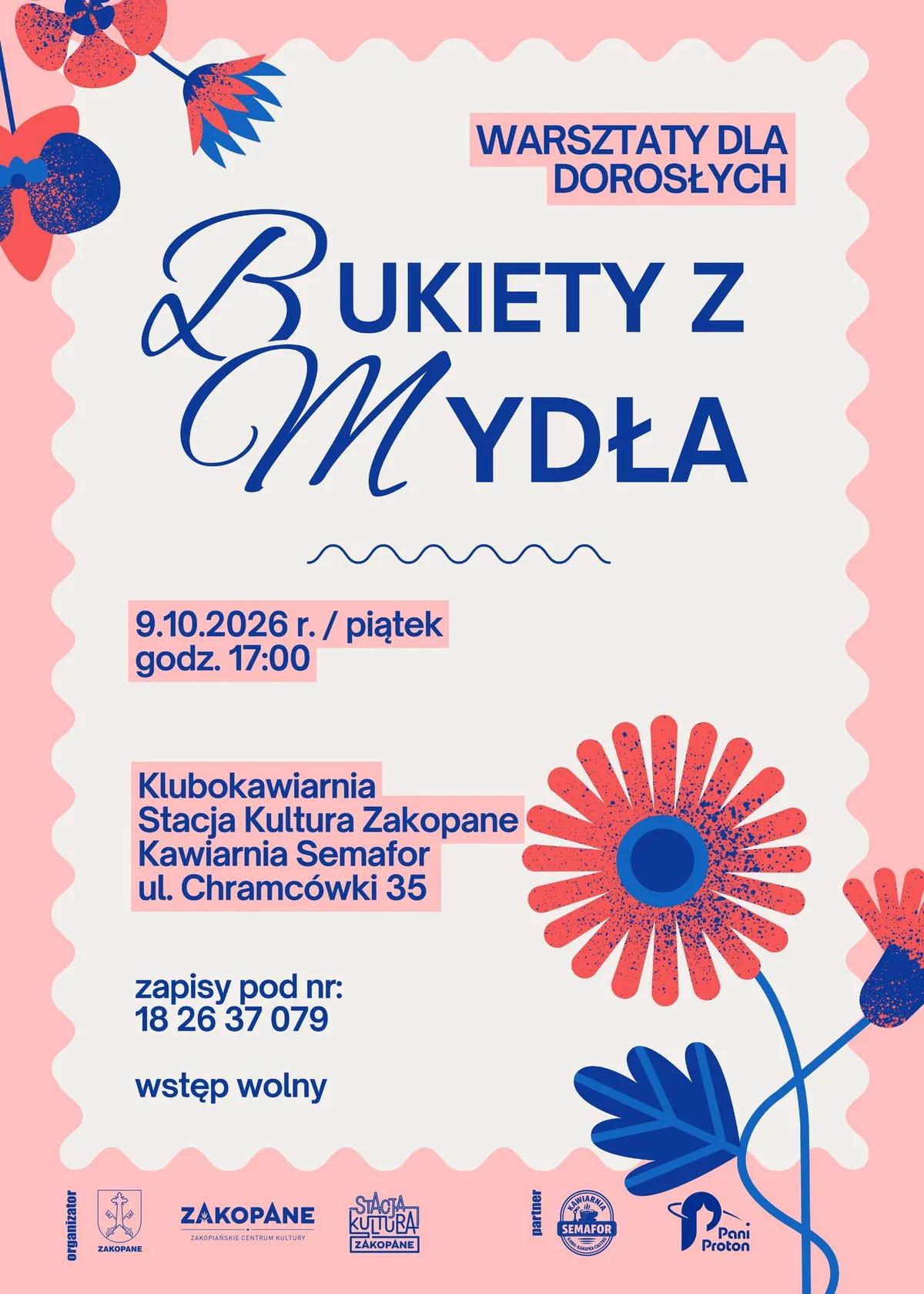 Grafika promocyjna wydarzenia Bukiety z mydła: warsztaty kreatywne