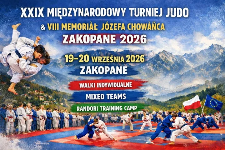 Grafika promocyjna wydarzenia XXIX Międzynarodowy Turniej Judo i VIII Memoriał Józefa Chowańca – Zakopane 2026