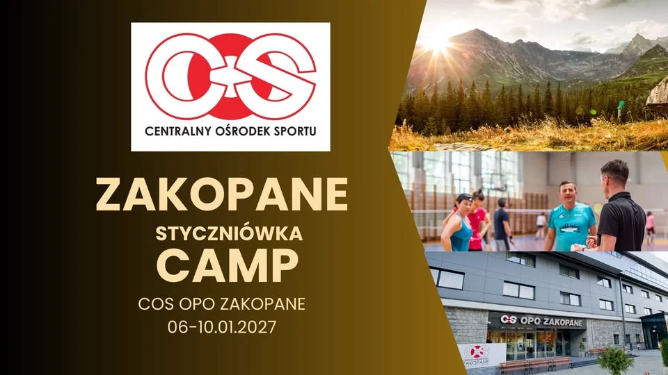 Grafika promocyjna wydarzenia ZAKOPANE STYCZNIÓWKA CAMP – badminton i góry