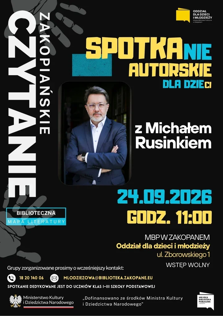 Michał Rusinek w Zakopanem - dzieci zajrzą za kulisy książek