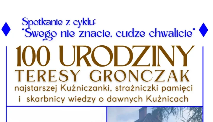 Sto lat Teresy Gronczak. Urodzinowe spotkanie połączy pamięć i historię Kuźnic