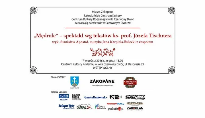Tischner na scenie Czerwonego Dworu. Wstęp na spektakl jest wolny