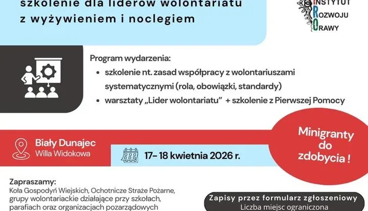Liderzy wolontariatu z regionu spotkają się na dwudniowych warsztatach