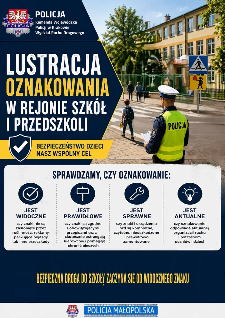 Przy szkołach trwa kontrola dróg. W Małopolsce wykryto 119 uchybień