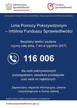 116 006 - bezpłatna pomoc dla ofiar przestępstw działa w całej UE