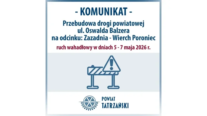 Remont na Balzera zwolni przejazd między Zazadnią a Wierchem Poroniec
