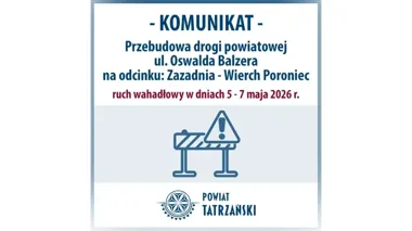 Remont na Balzera zwolni przejazd między Zazadnią a Wierchem Poroniec